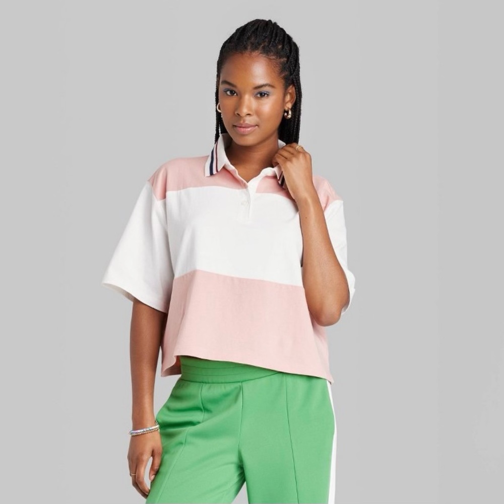 Womens Rugby Shirt Wild Fable Pink Small - Picture 1 of 2
